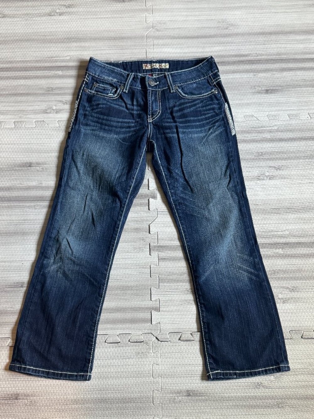 BKE Culture Women's Dark Wash Bootcut Low Rise Jeans
